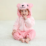 Pink Bear Romper - Hooded Baby/Toddler Bodysuit
