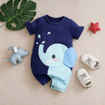 Little Trunk Elephant Baby Romper – Soft Cotton Summer Bodysuit