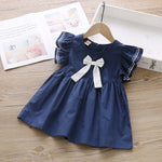 Sailor Sweetheart Bow Dress – Puff Sleeve Summer Dress for Girls