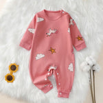 Dreamy Unicorn Cloud Romper - 100% Cotton Long Sleeve Bodysuit