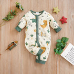 Little Dino Explorer Romper – Long Sleeve Cotton Bodysuit for Babies