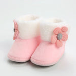 Cozy Petal Boots – Soft Fleece Baby Winter Shoes with Flower Detail
