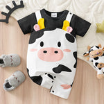 Moo Moo Cute Cow Romper – Summer Bodysuit for Babies