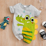 Summer Crocodile Baby Romper – Cartoon Print Cotton Bodysuit