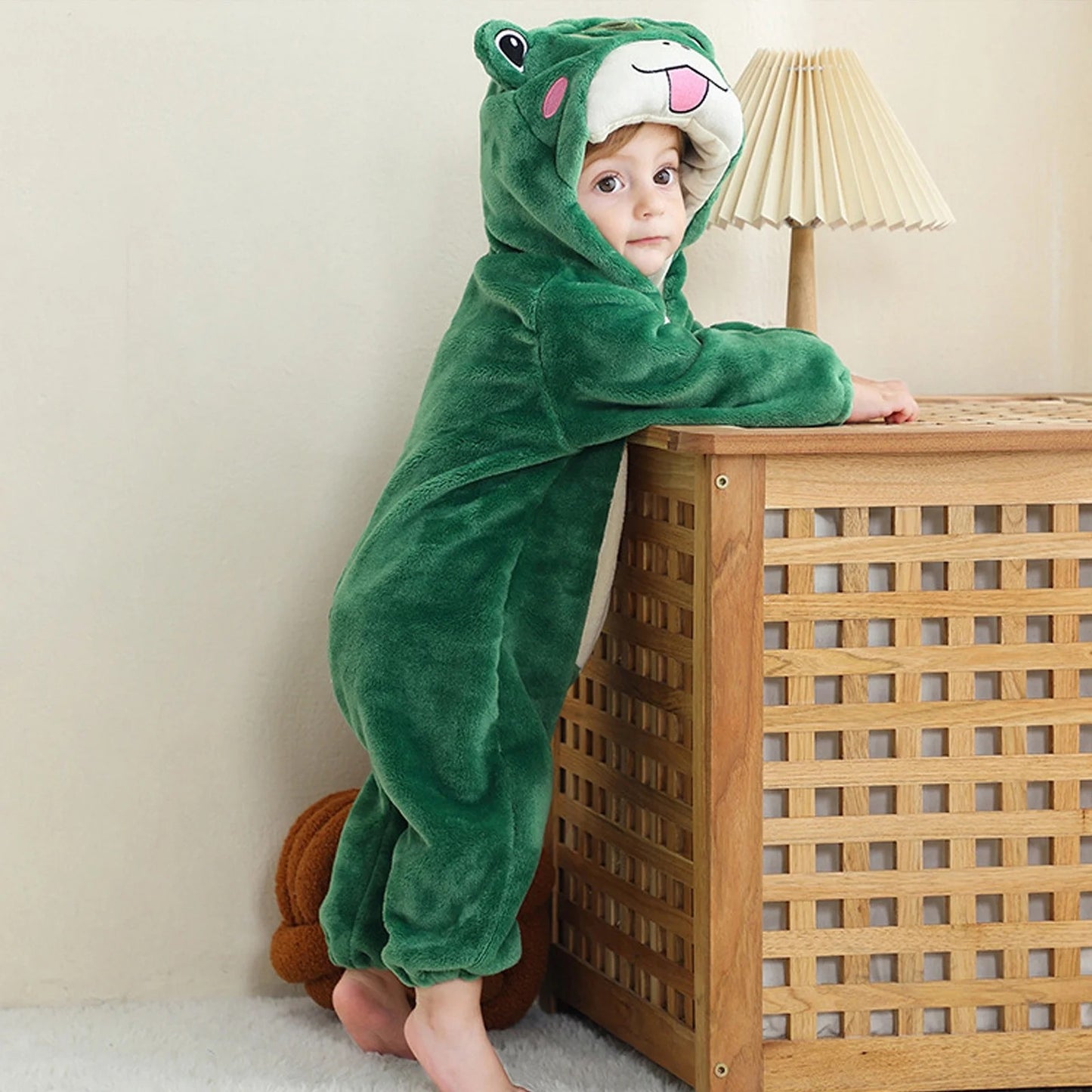 Friendly Frog Romper - Hooded Baby/Toddler Bodysuit