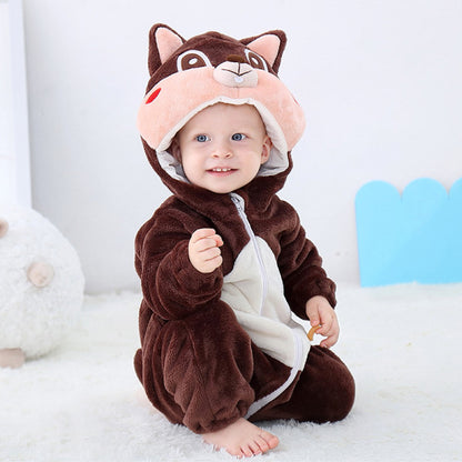 Cheeky Chipmunk Romper - Hooded Baby/Toddler Bodysuit