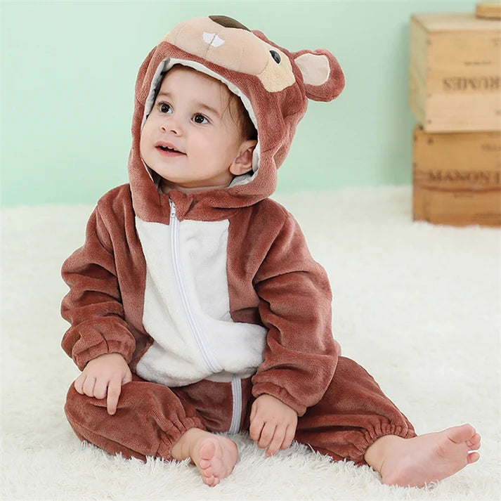 Buck-Teeth Beaver Romper - Hooded Baby/Toddler Bodysuit