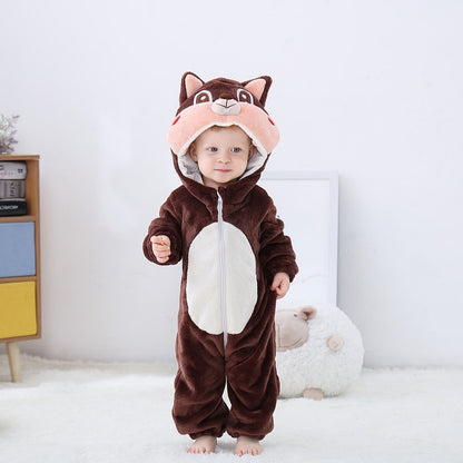 Cheeky Chipmunk Romper - Hooded Baby/Toddler Bodysuit