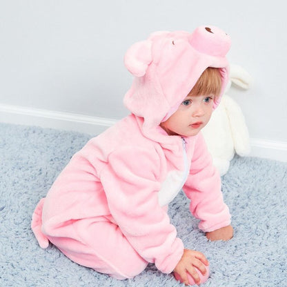 Playful Piglet Romper - Hooded Baby/Toddler Bodysuit