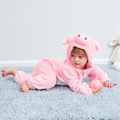 Playful Piglet Romper - Hooded Baby/Toddler Bodysuit
