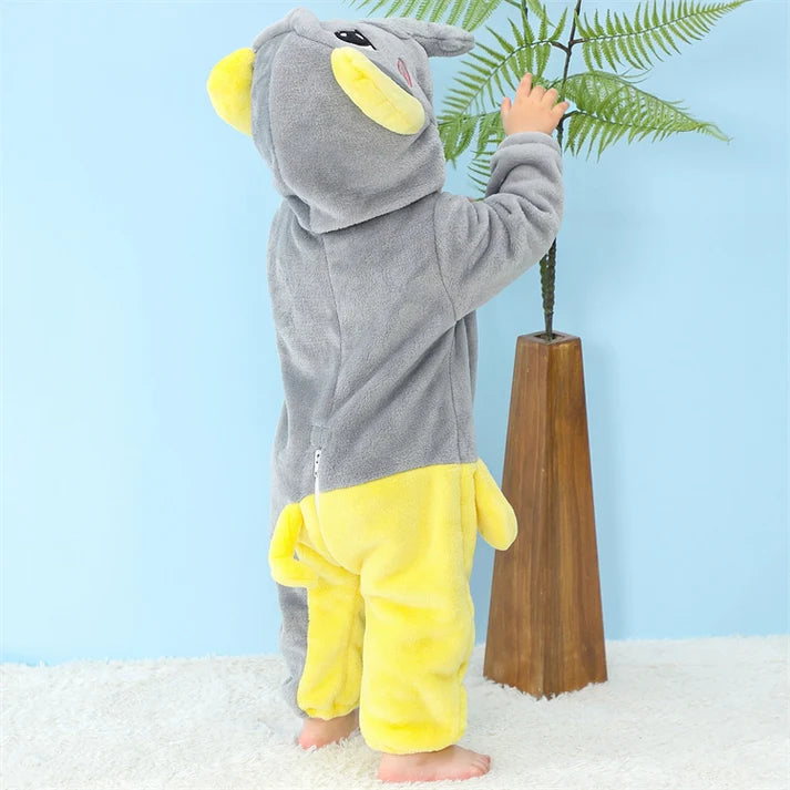 Elly Elephant Romper - Hooded Baby/Toddler Bodysuit