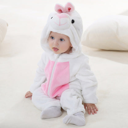 Rosy Rabbit Romper - Hooded Baby/Toddler Bodysuit