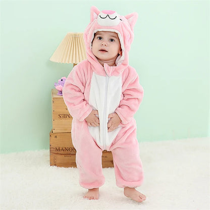 Pink Cat Romper - Hooded Baby/Toddler Bodysuit