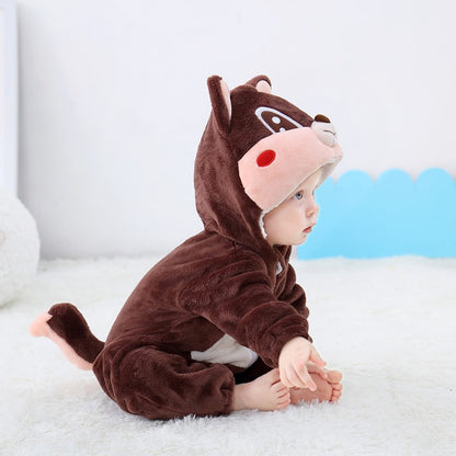 Cheeky Chipmunk Romper - Hooded Baby/Toddler Bodysuit
