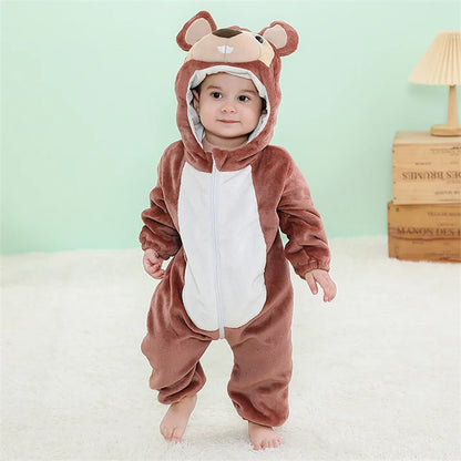 Buck-Teeth Beaver Romper - Hooded Baby/Toddler Bodysuit