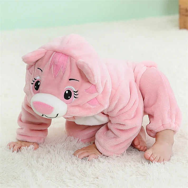 Pink Cat Romper - Hooded Baby/Toddler Bodysuit