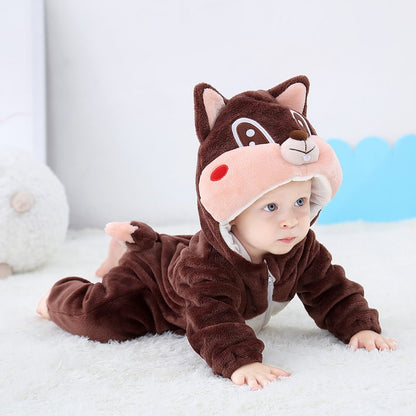 Cheeky Chipmunk Romper - Hooded Baby/Toddler Bodysuit