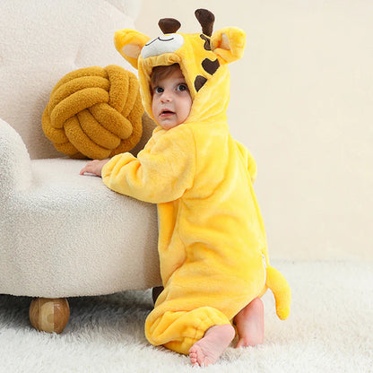 Gentle Giraffe Romper - Hooded Baby/Toddler Bodysuit
