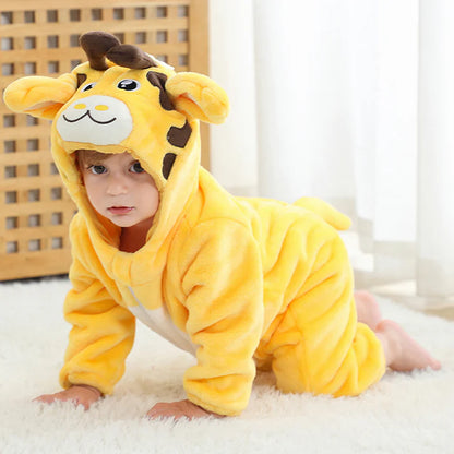 Gentle Giraffe Romper - Hooded Baby/Toddler Bodysuit