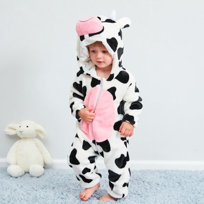 Moo Cow Romper - Hooded Baby/Toddler Bodysuit