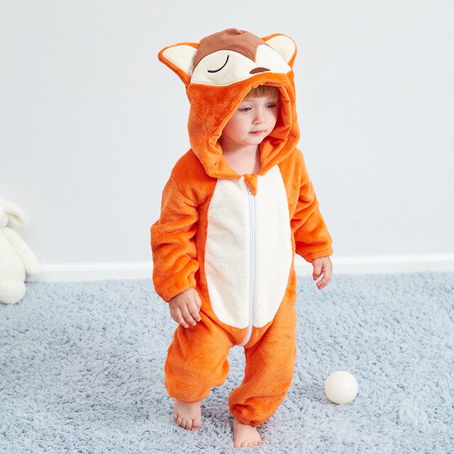 Friendly Fox Romper - Hooded Baby/Toddler Bodysuit