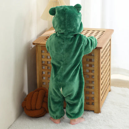 Friendly Frog Romper - Hooded Baby/Toddler Bodysuit