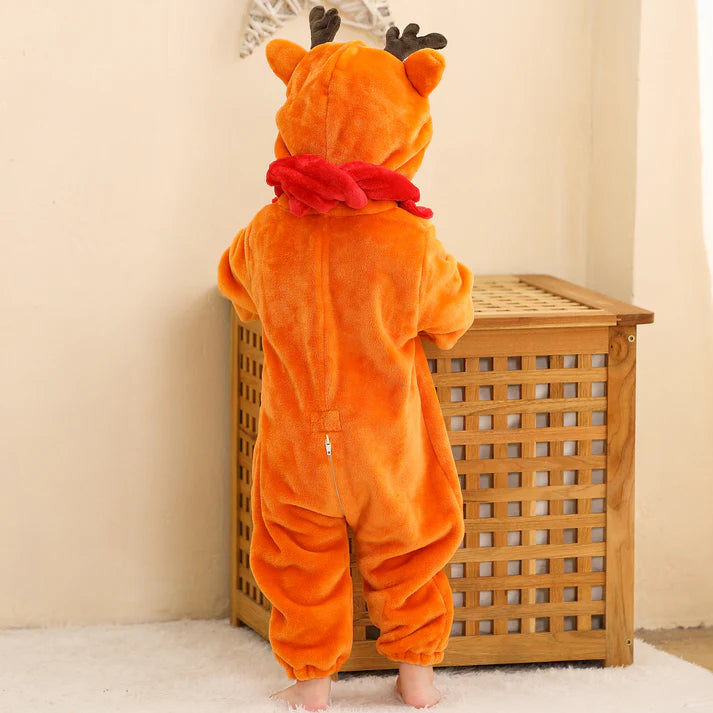 Rudolf Reindeer Romper - Hooded Baby/Toddler Bodysuit
