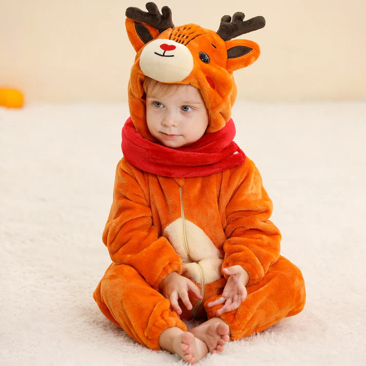 Rudolf Reindeer Romper - Hooded Baby/Toddler Bodysuit