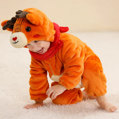 Rudolf Reindeer Romper - Hooded Baby/Toddler Bodysuit