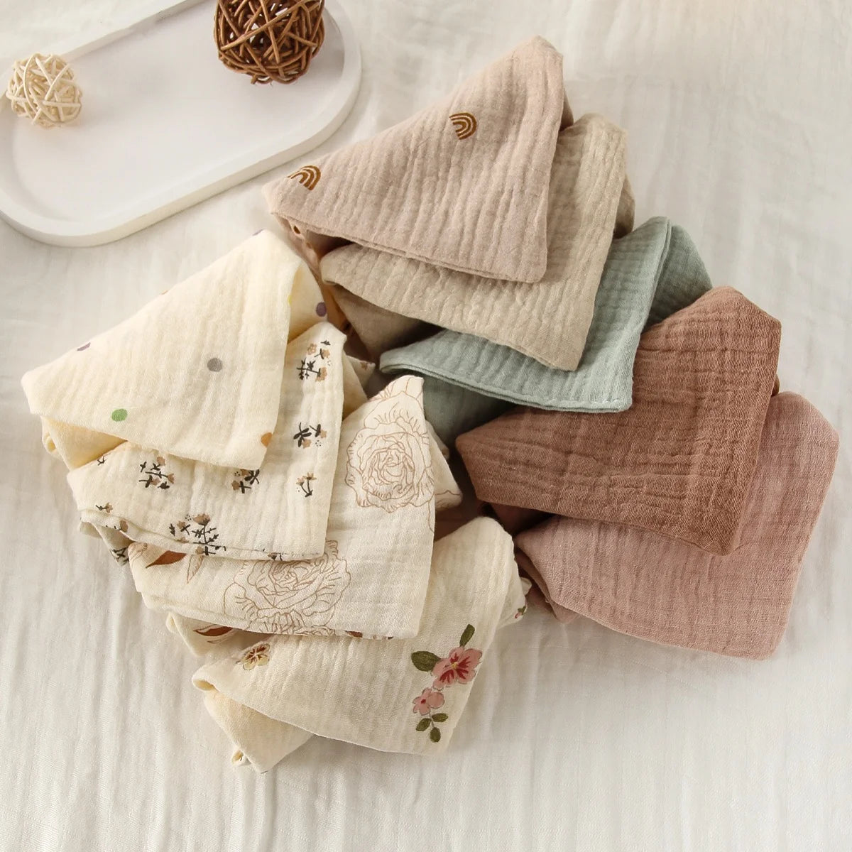 5-Pack Soft Muslin Cotton Baby Washcloths – Gentle & Absorbent Essentials