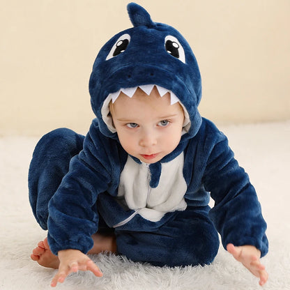 Sleepy Shark Romper - Hooded Baby/Toddler Bodysuit