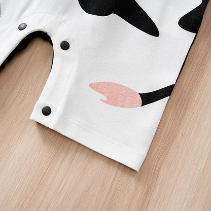 Moo Moo Cute Cow Romper – Summer Bodysuit for Babies