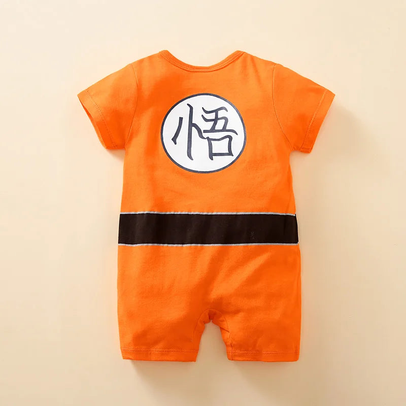Tiny Saiyan Baby Romper – Soft Cotton Anime Bodysuit