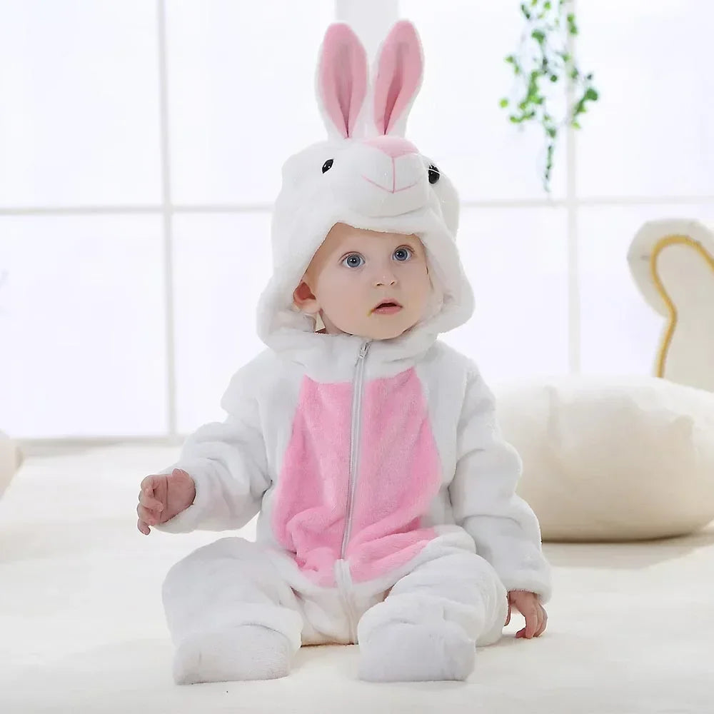 Rosy Rabbit Romper - Hooded Baby/Toddler Bodysuit