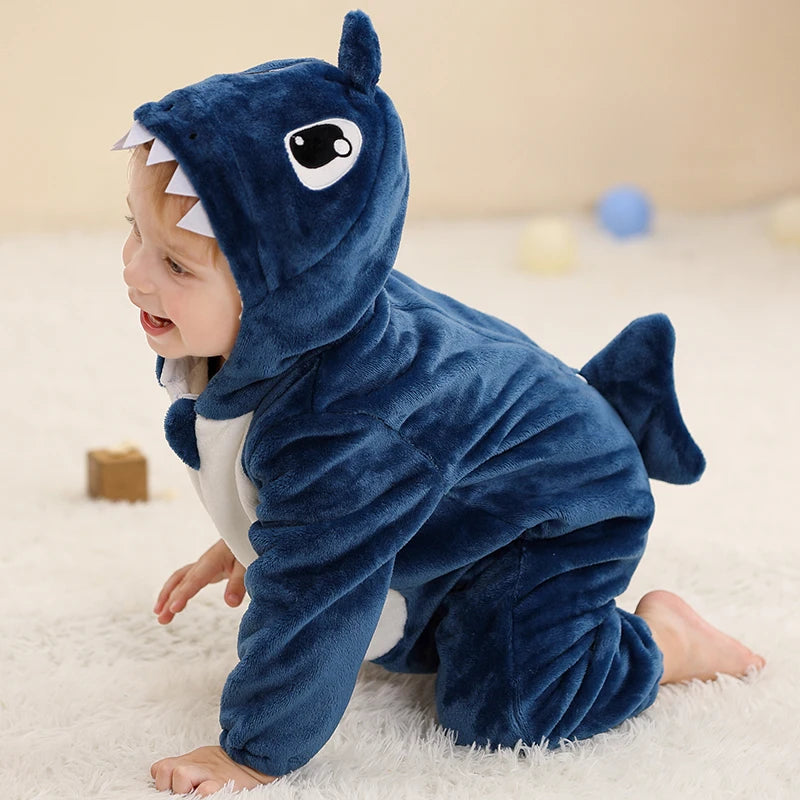 Sleepy Shark Romper - Hooded Baby/Toddler Bodysuit