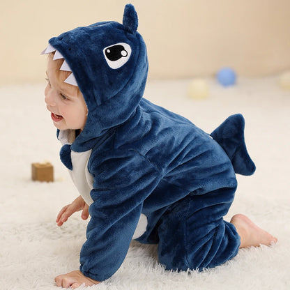 Sleepy Shark Romper - Hooded Baby/Toddler Bodysuit