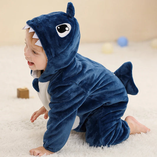 Sleepy Shark Romper - Hooded Baby/Toddler Bodysuit