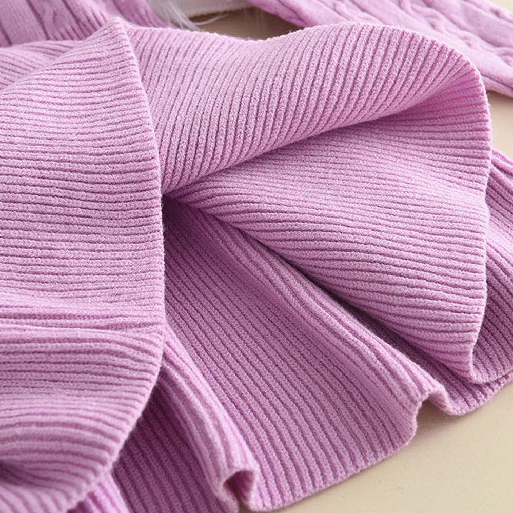 Little Grace Knit Sweater Dress – Girls' Ruffle Winter Dress