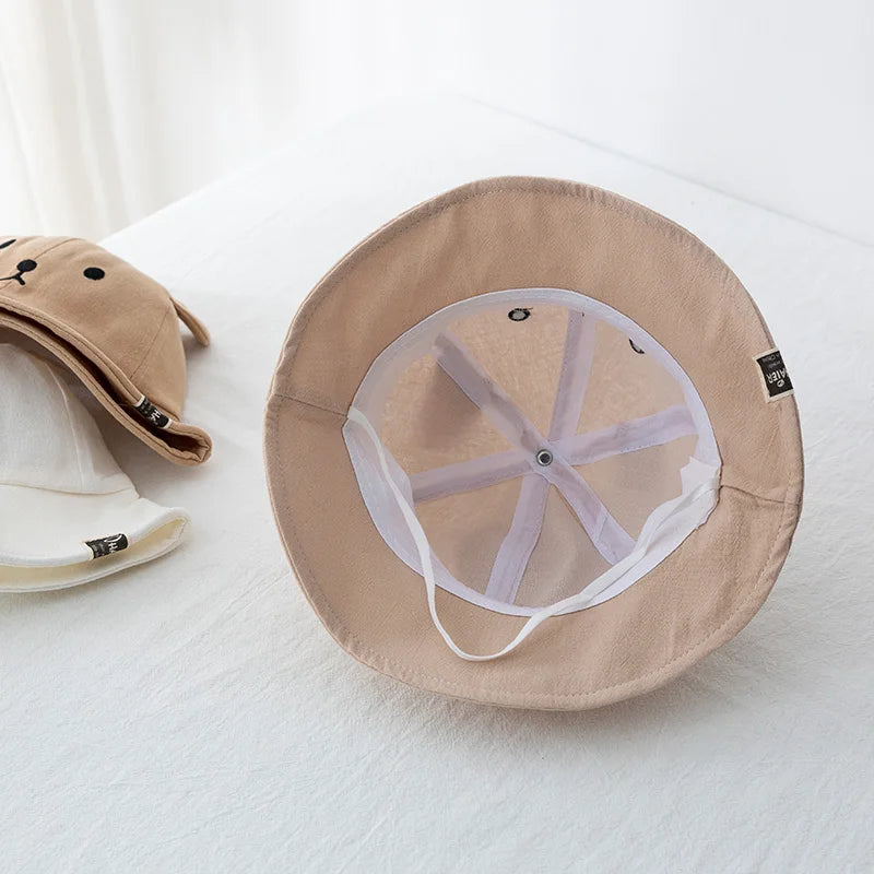 Sunny Bear Bucket Hat – Cotton Sun Hat with Ears