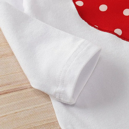 Sweetheart Dots Baby Girl Set – Long Sleeve Romper, Polka Dot Pants & Bow Headband