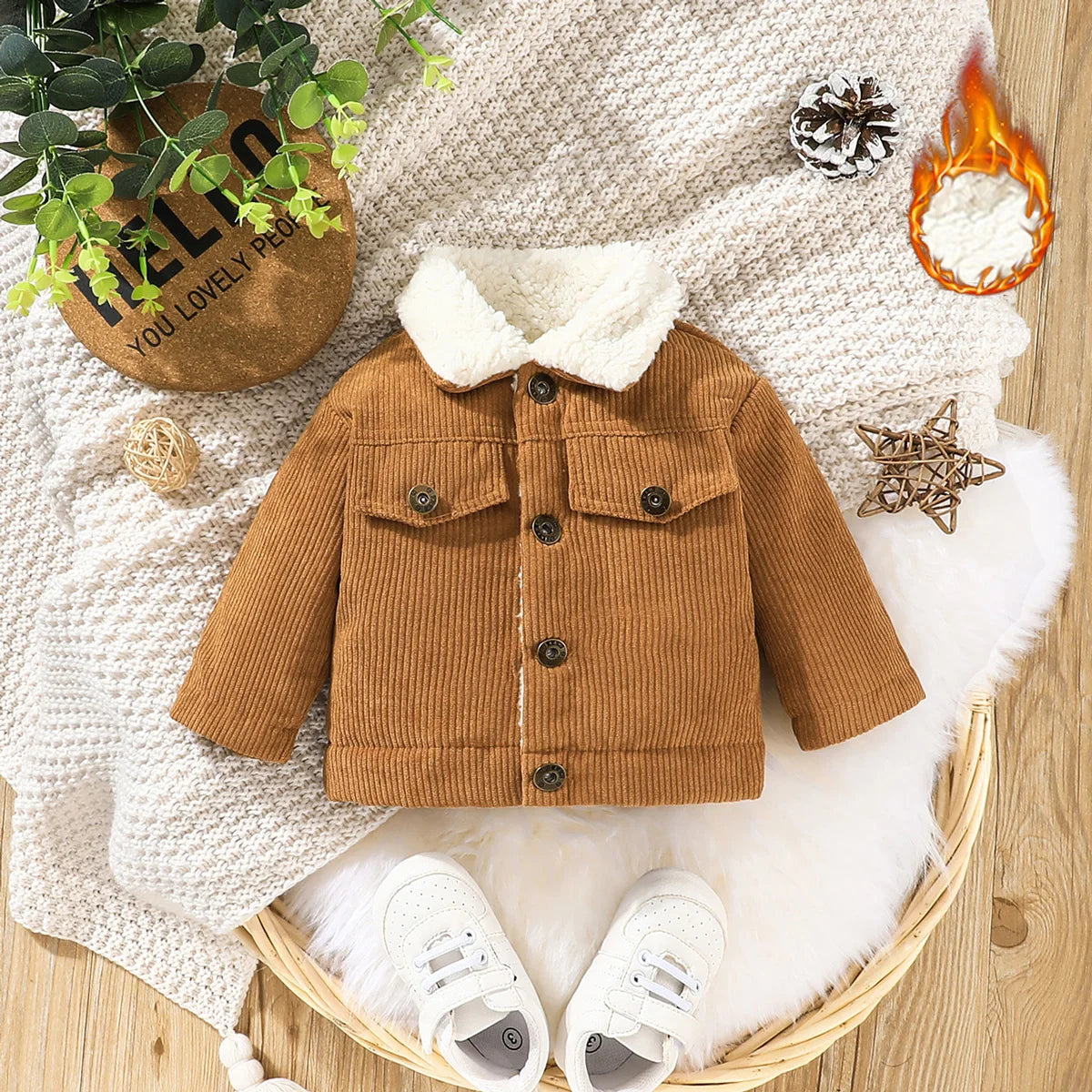 Mini Explorer Sherpa-Lined Corduroy Jacket – Baby Winter Coat