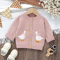 Goosey Knits Baby Cardigan – Embroidered Button-Up Sweater for Infants