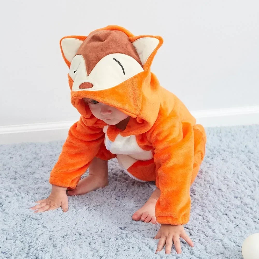 Friendly Fox Romper - Hooded Baby/Toddler Bodysuit