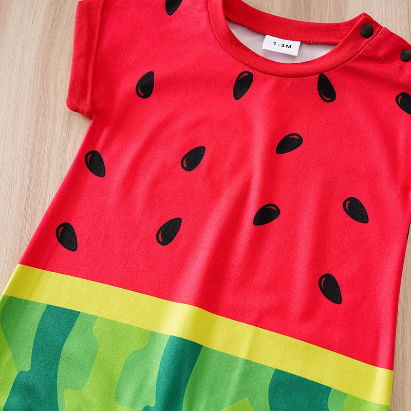 Sweet Slice Baby Romper – Watermelon Summer Bodysuit