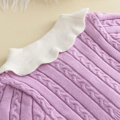 Little Grace Knit Sweater Dress – Girls' Ruffle Winter Dress