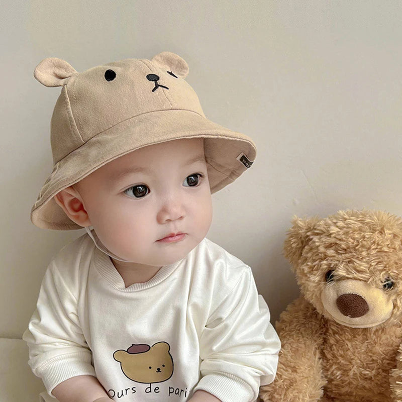 Sunny Bear Bucket Hat – Cotton Sun Hat with Ears