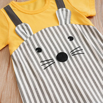 Whiskers & Stripes Baby Mouse Romper – Soft Cotton Cartoon Bodysuit