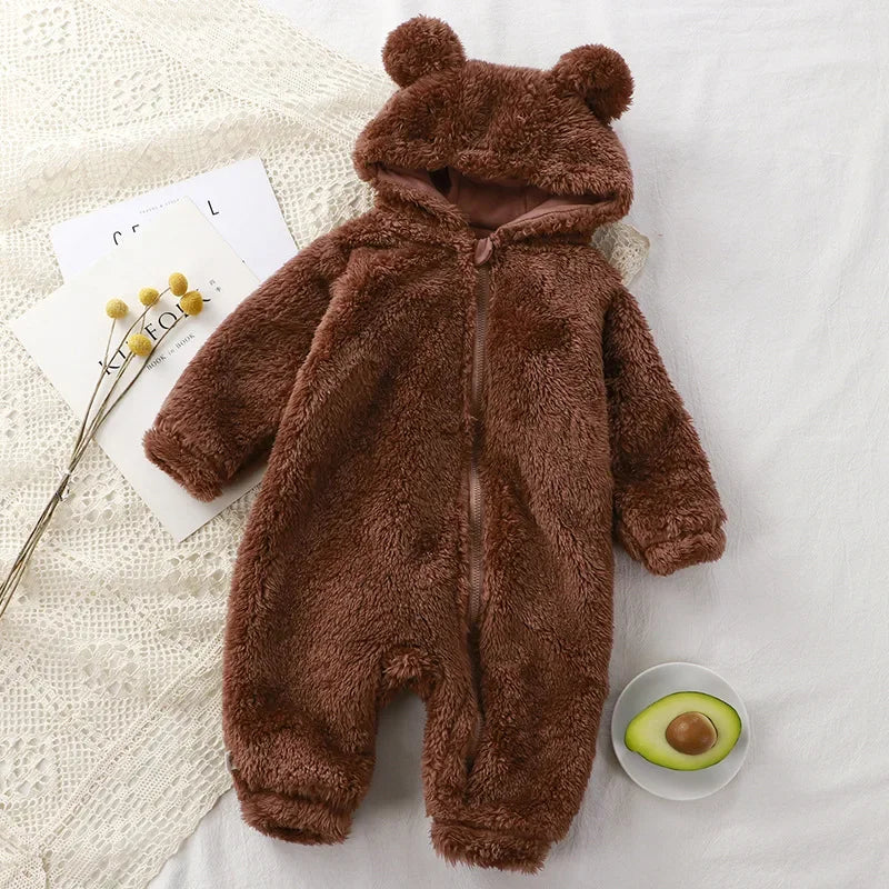 Fleece Baby Romper with Hooded Ears – Soft and Snuggly Baby Bodysuit