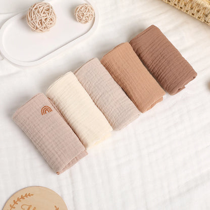 5-Pack Soft Muslin Cotton Baby Washcloths – Gentle & Absorbent Essentials