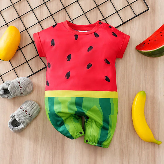 Sweet Slice Baby Romper – Watermelon Summer Bodysuit